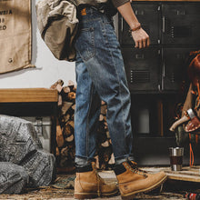 Carregar imagem no visualizador da galeria, Calça Jeans Masculina Vintage Relaxada – Straight Stonewashed