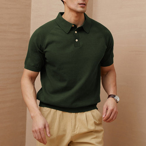 Polo de Malha de Homem de Manga Curta