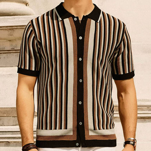 Polo de Malha Masculina de Manga Curta
