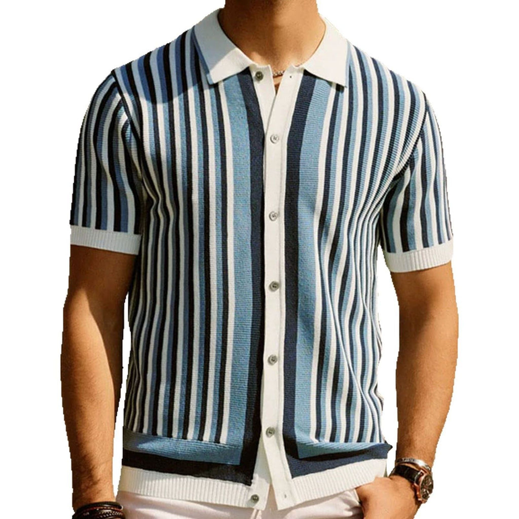 Polo de Malha Masculina de Manga Curta