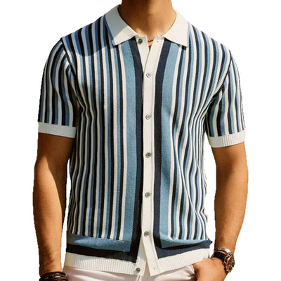 Polo de Malha Masculina de Manga Curta
