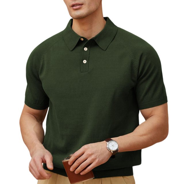 Polo de Malha de Homem de Manga Curta