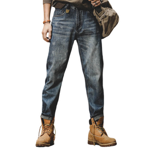 Calça Jeans Masculina Vintage Relaxada – Straight Stonewashed